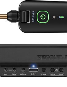 Wireless Acoustic Guitar Pickup Rechargable Magnetic And Microphone Soundhole Pickup For Acoustic Guitar Build-In Volume Control(Black)